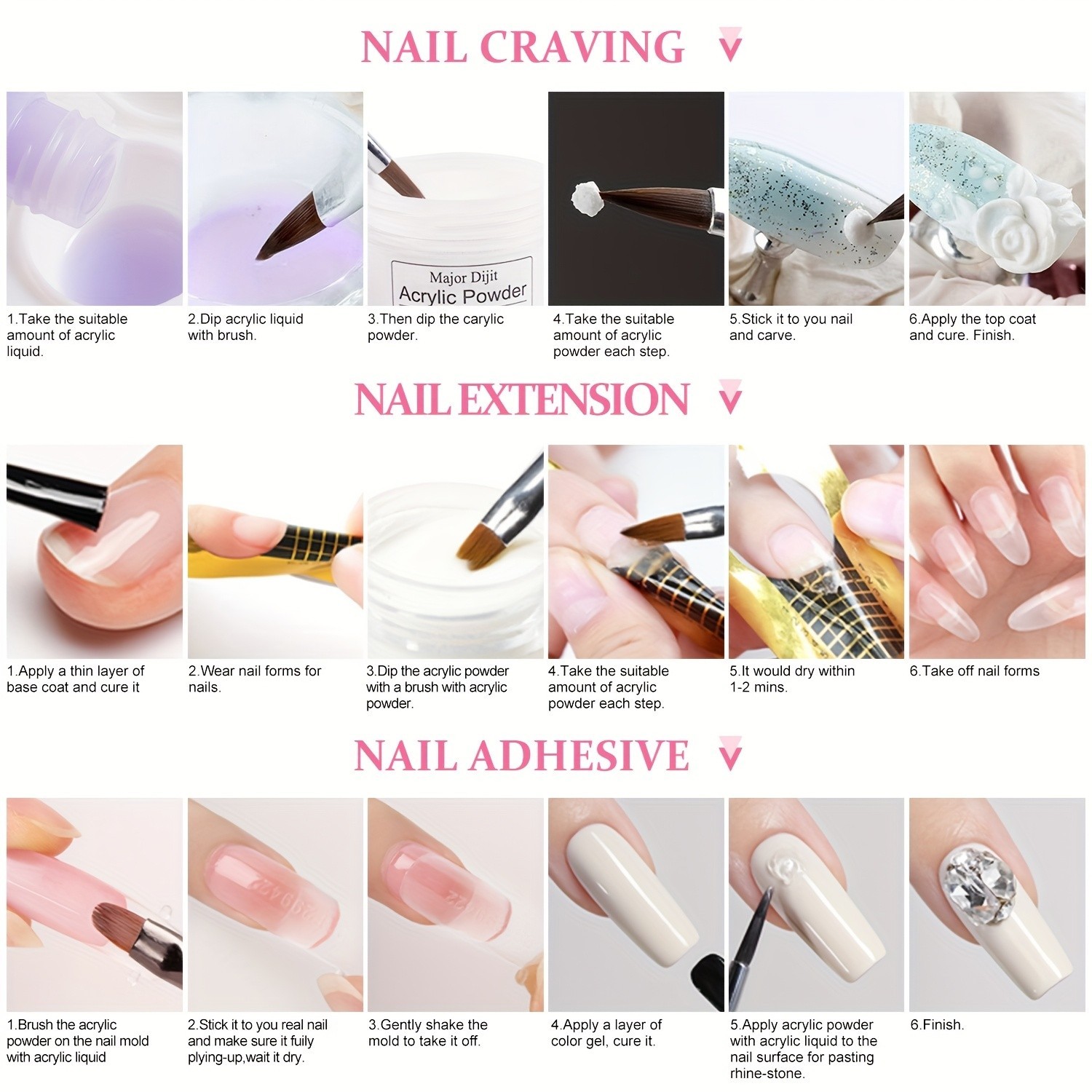 Full Nail Acrylic Nail Kit with Drill & Light Suitable for Beginners – Complete