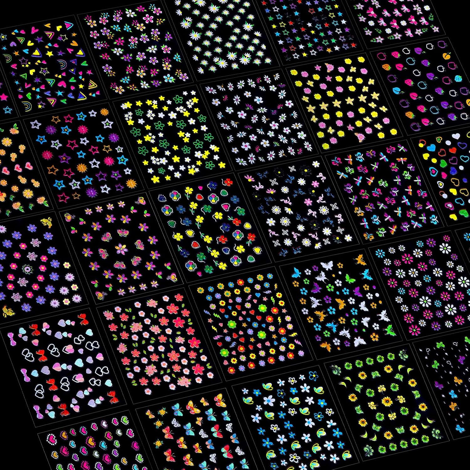 Nail Stickers for Girls, 30 Sheets Cute Kids Nail Stickers for Nail Art, Self-Ad