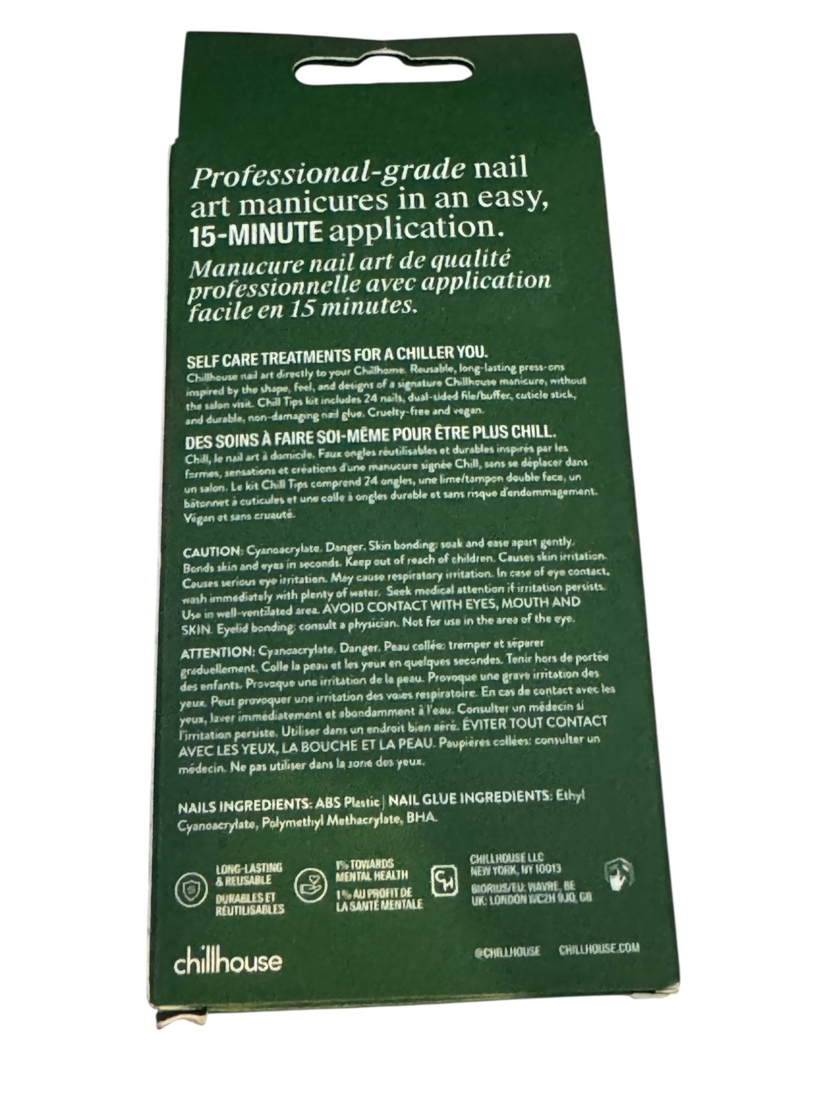 Chillhouse Chill Tips Emerald Tower Press-On Nail Art Manicure 24 Nails
