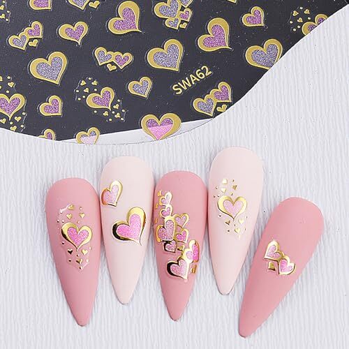 Valentine’s Day Nail Stickers Retro Valentine’s Day Gold Valentine’s Day Style2
