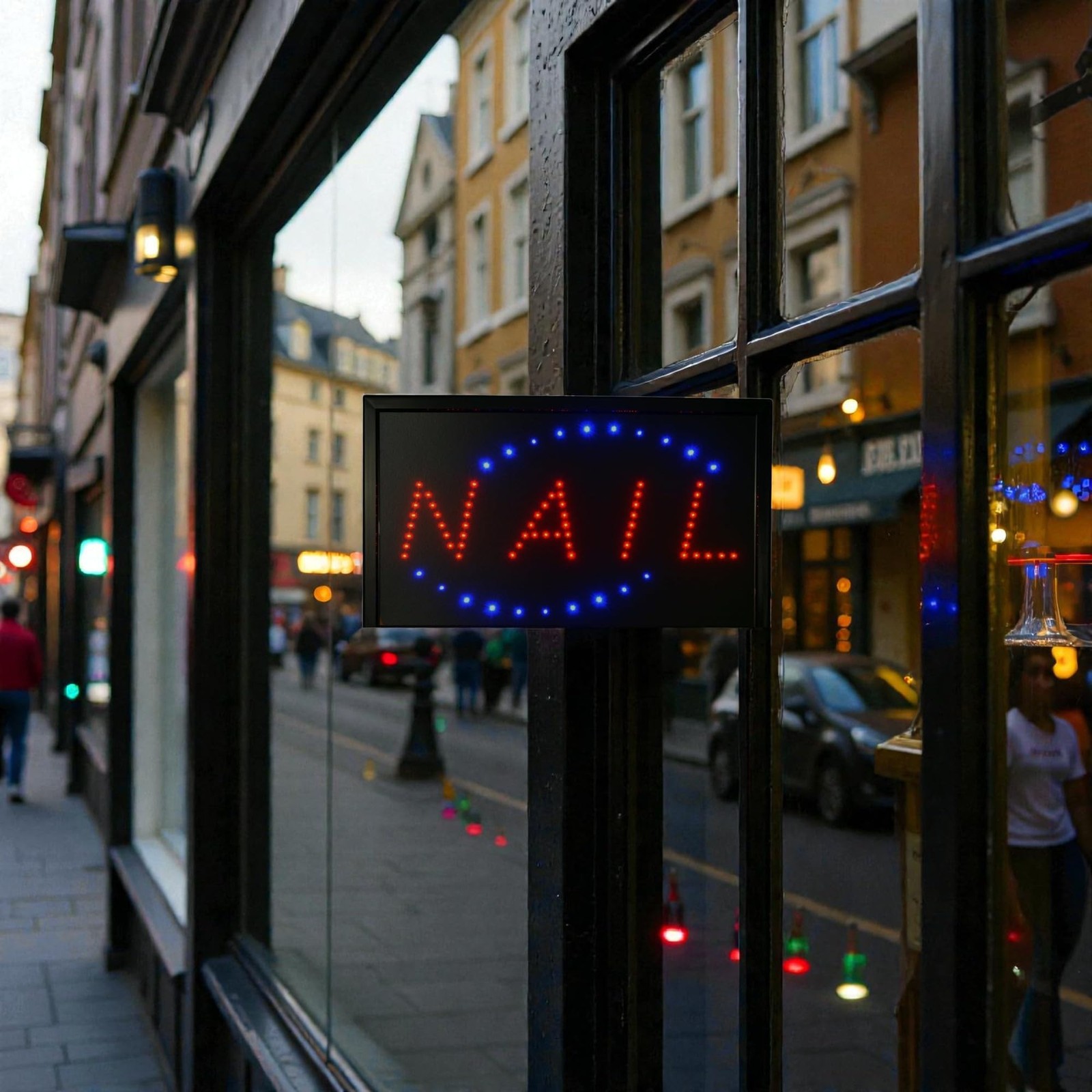 Large LED Light Nail Sign 22″x13″ Business Motion Light Nail Sign On/off Swit…