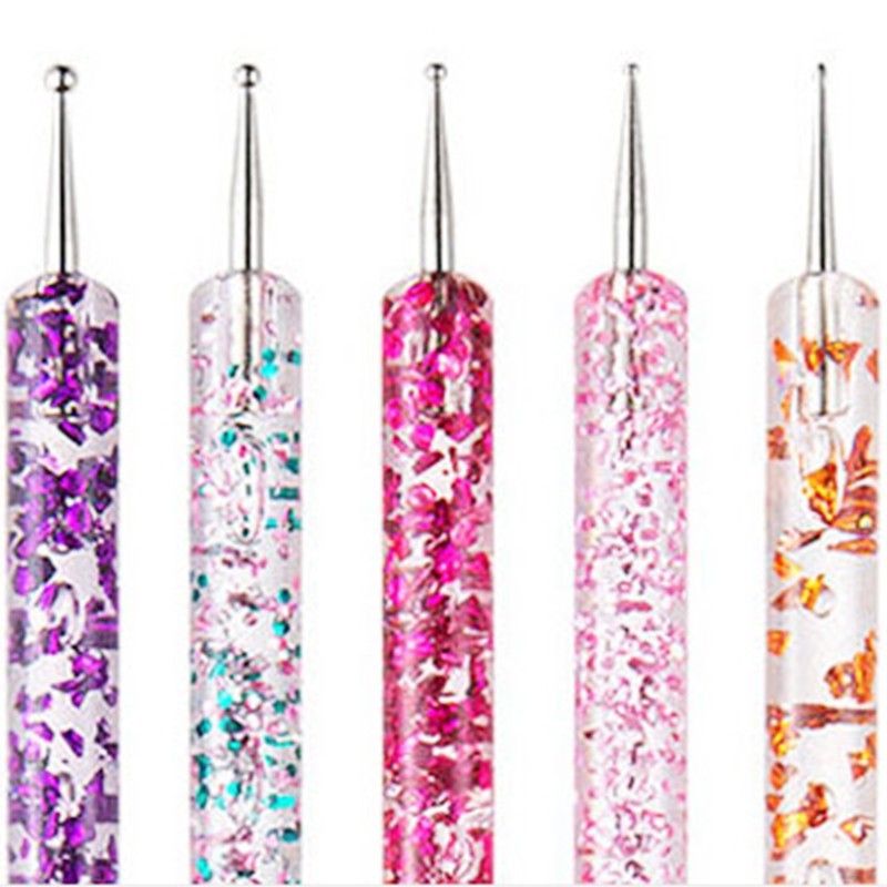 5 Pcs Nail Art Brushes Nail Dotting Tool Nail Art Tools 2 in 1 Nail Art Tool Set