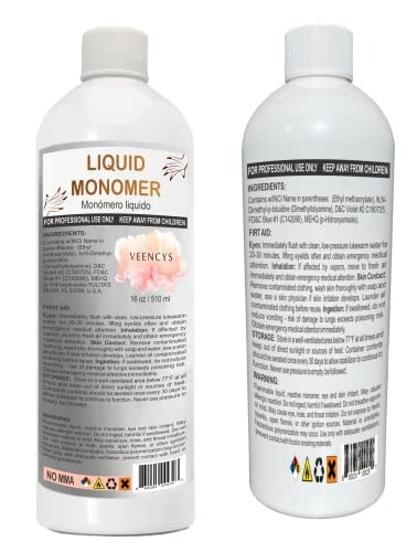 Monomero Liquido Veencys, no MMA, no amarillea, uso profesional 16 oz o 470 ml