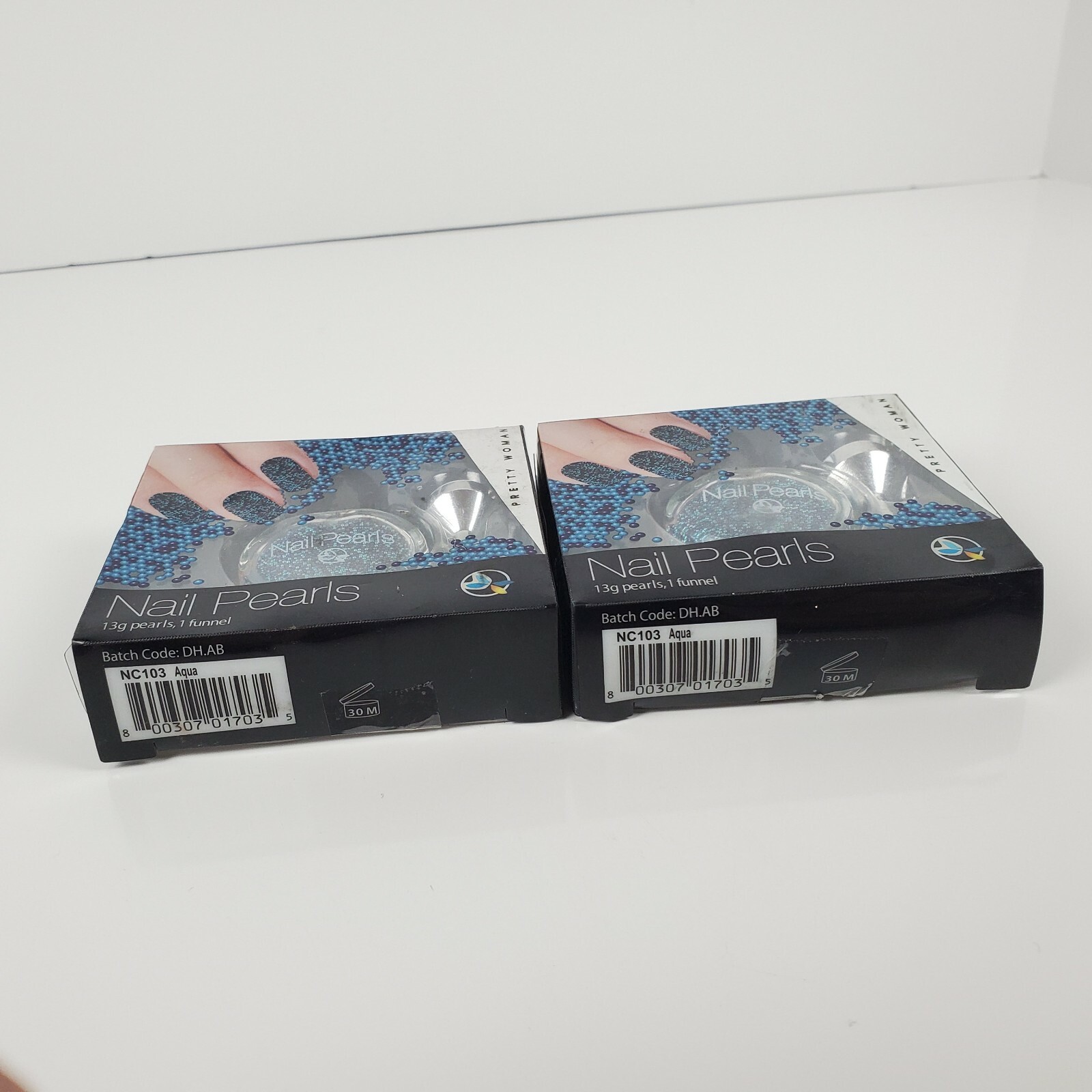 Pretty Woman Nail Polish Nail Pearls Aqua NC 103 Lot of 2