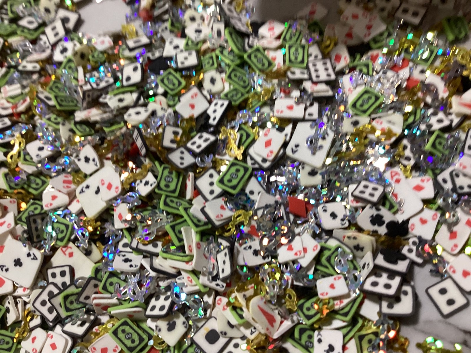 1 tablespoon poker Dollars Playing Cards Clay Glitter Sequin Nail