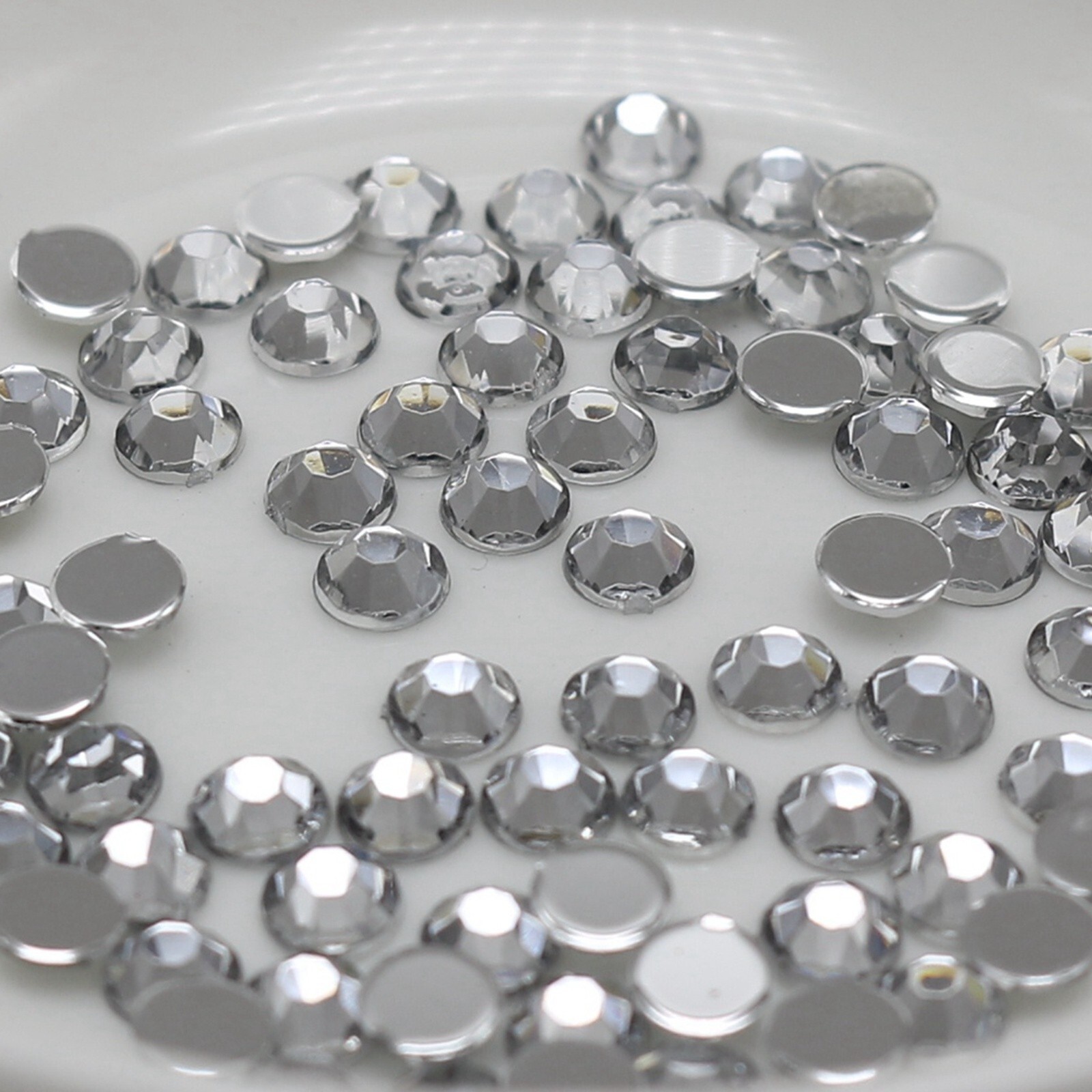 2000 Clear Crystal Acrylic Round Faceted Flatback Rhinestone Gem 4mm SS16 Nail