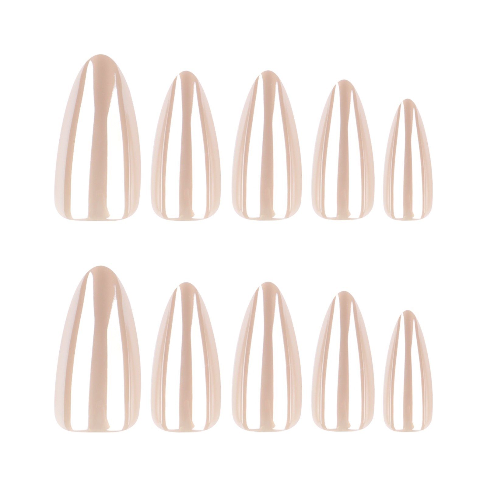 30 Pcs Solid Color Press-on Nails with Glitter Effect Medium-Length Almond Nails