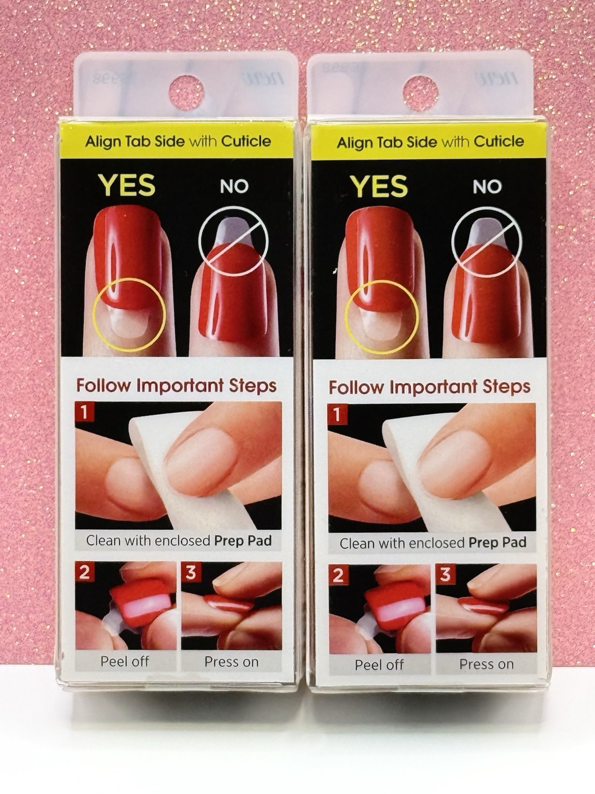 Kiss imPRESS No Glue Press-On Nails Short Oval Chocolate Brown Glitter Lot Of 2