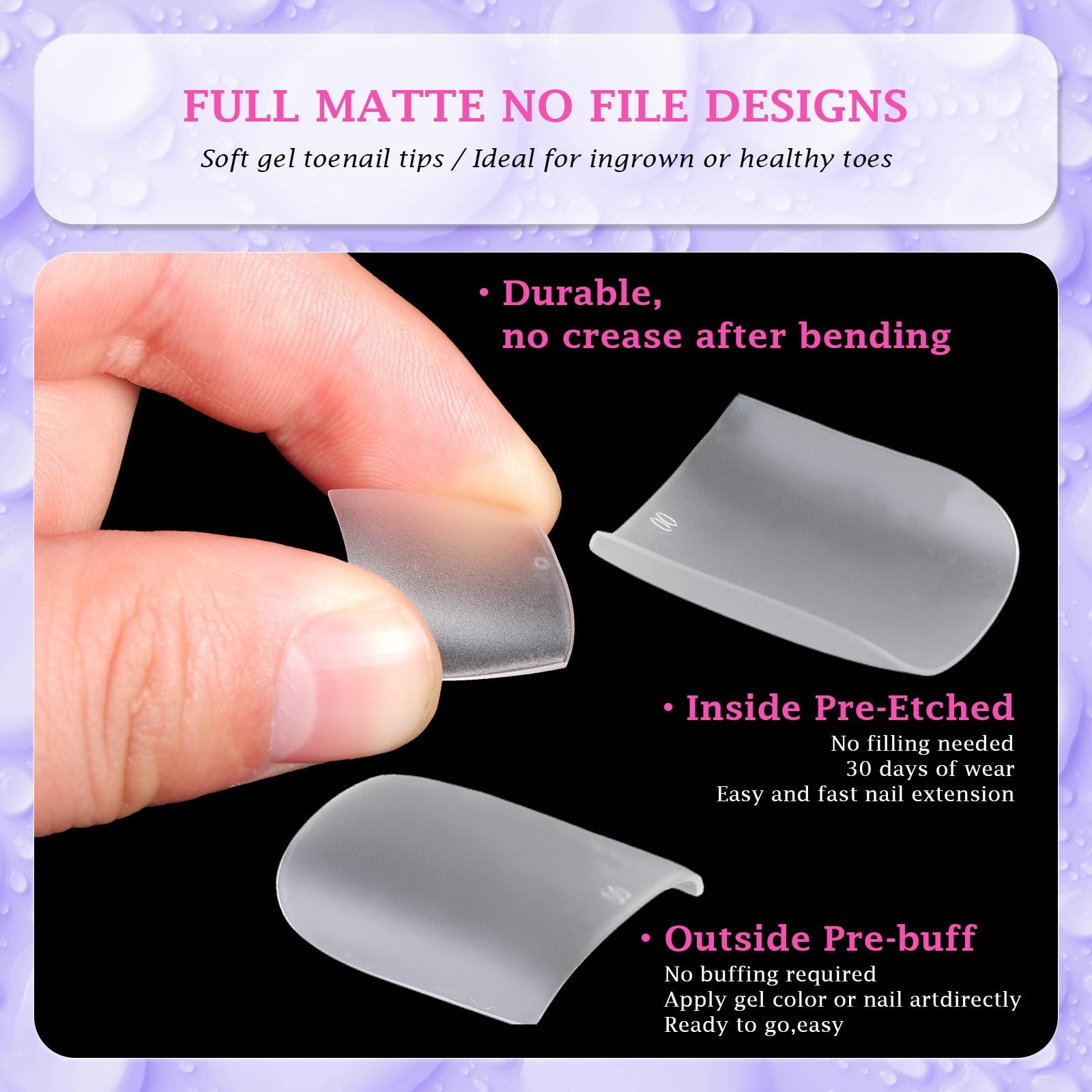 300pcs Wide Square Toe Nail Tips Full Matte Toenail Extension Tips for Wide N…