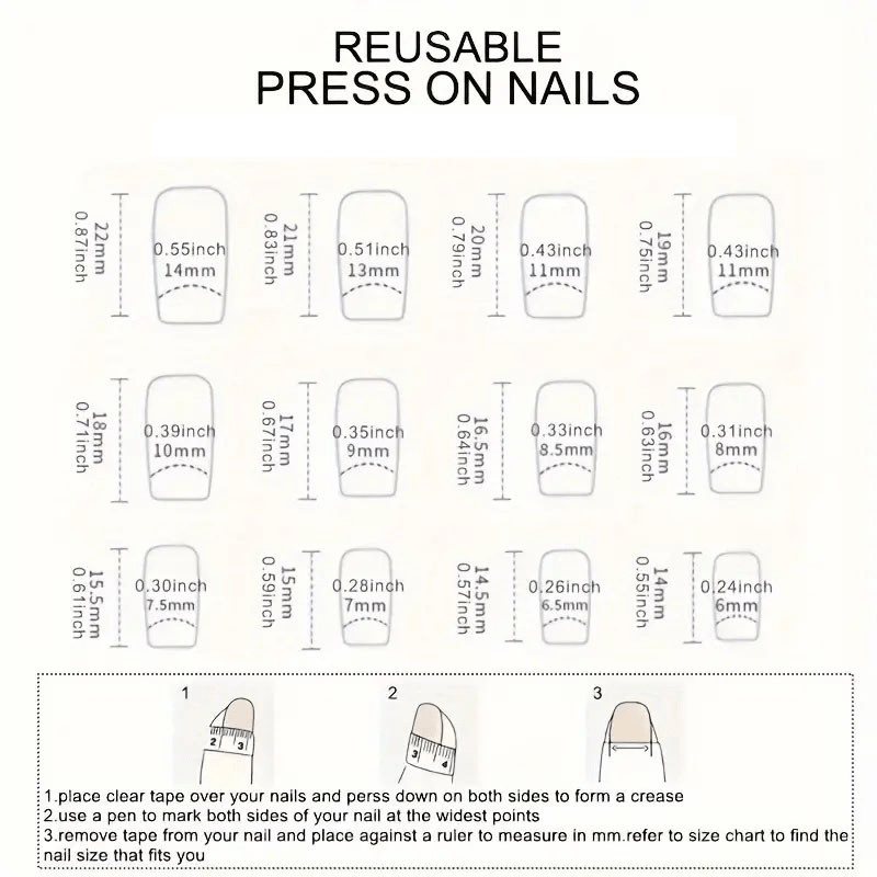 48Pcs-Daily Square False Nails Nude Glitter White French Gradient Press on Nails