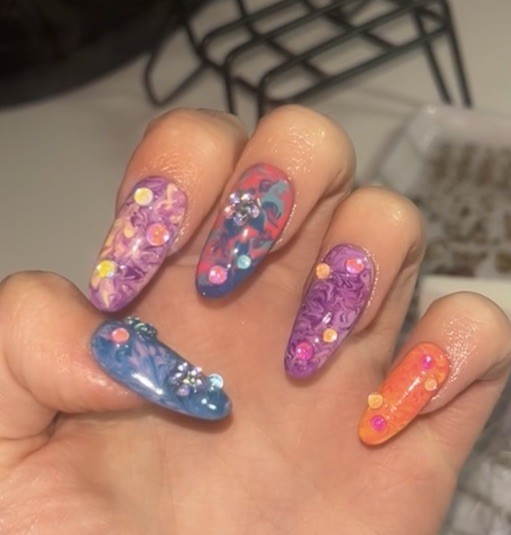 Tie Dye Press On Nails
