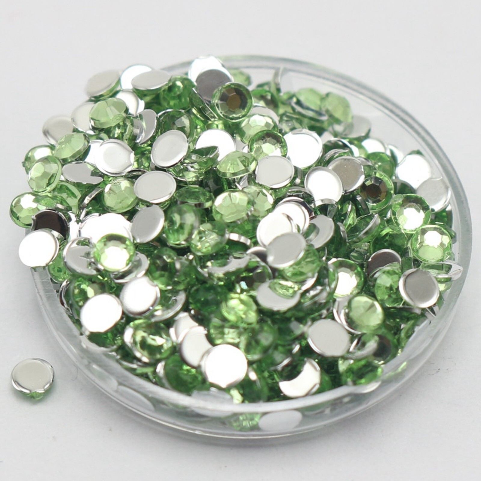 2000 light Green Acrylic Faceted Round Flatbacks Rhinestone Gems 3mm 12ss Nail