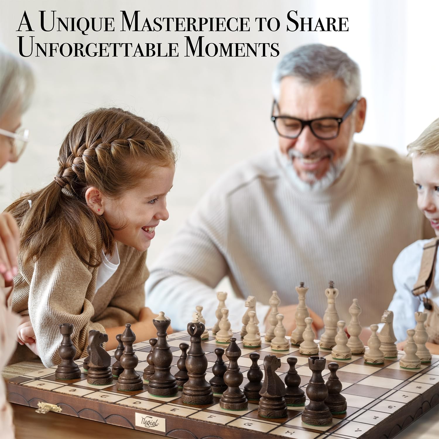 Wegiel Legate Luxury Wooden Chess Set for Adults and Kids – 46-50 cm,