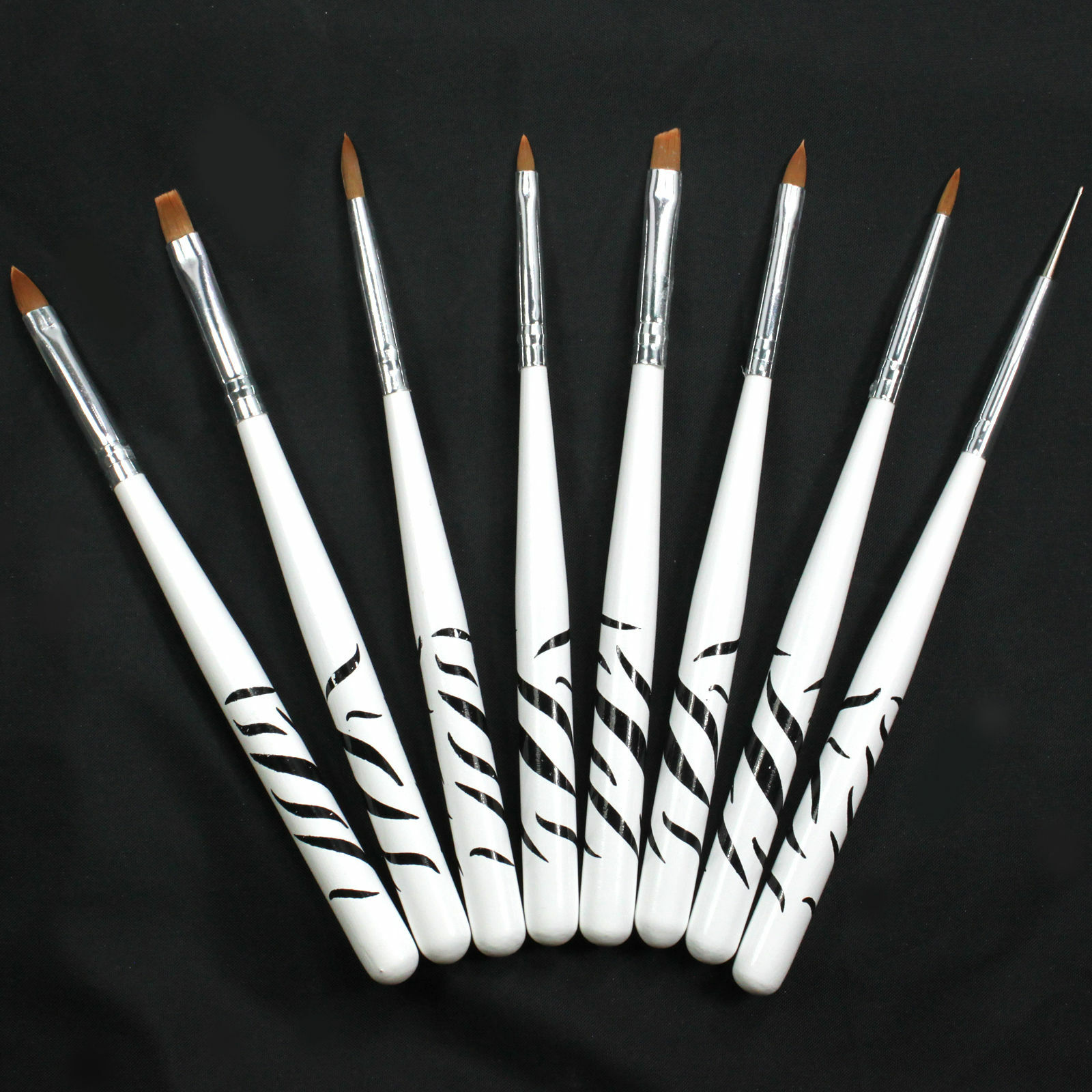 8Pcs Professional UV Gel Brush Set Dotting Drawing Paint Salon Nail Art Tools US