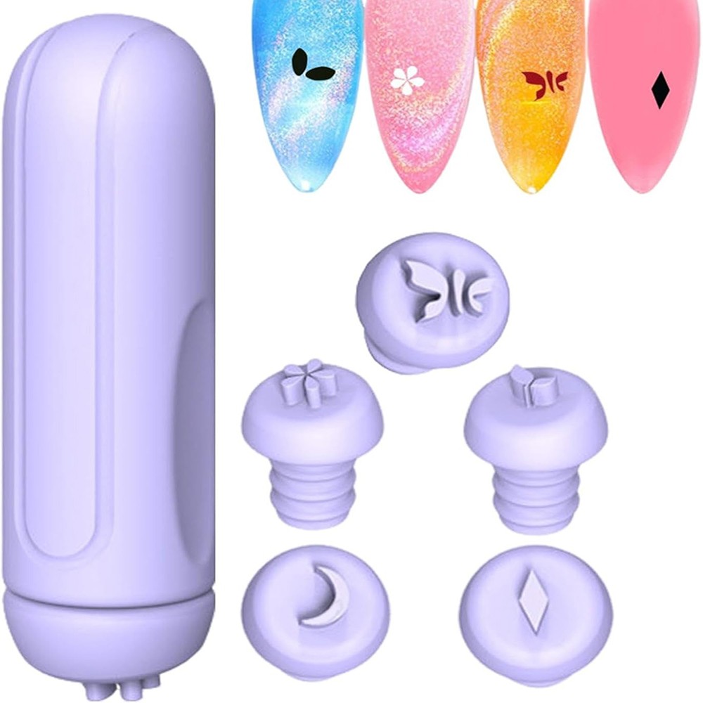 Reusable Silicone Nail Pen, 5-Design Set Suitable for At-Home Nail Art Projects