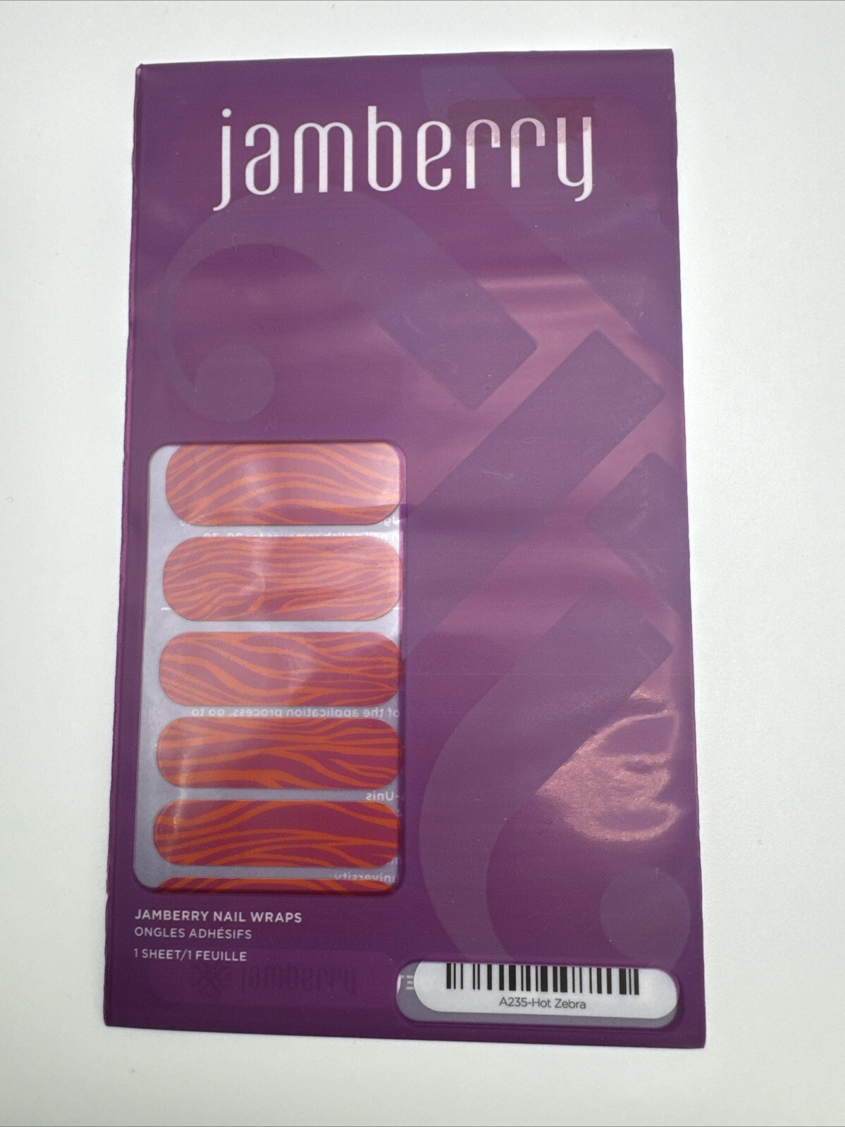 Jamberry Nail Wraps Hot Zebra Full sheet (pink Animal print)