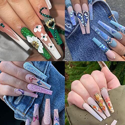 No C Curve Nail Tips 504 PCS Extra Long XXL Tapered Square Nail Half Straight