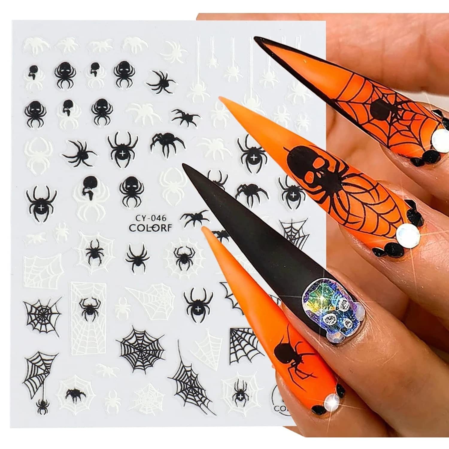 Halloween Nail Art Stickers, Luminous Design Glow in The Dark Multi