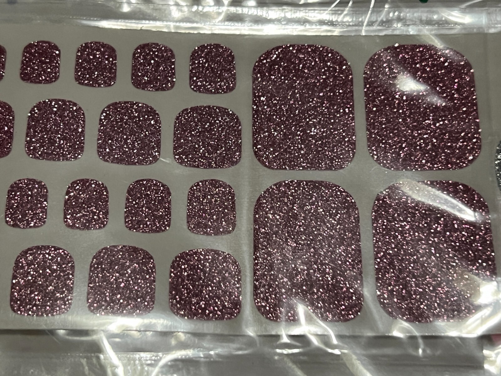 3 SETS – Unbranded Nail Wraps Stickers Self Stick Pedicure – Glitter Pinks