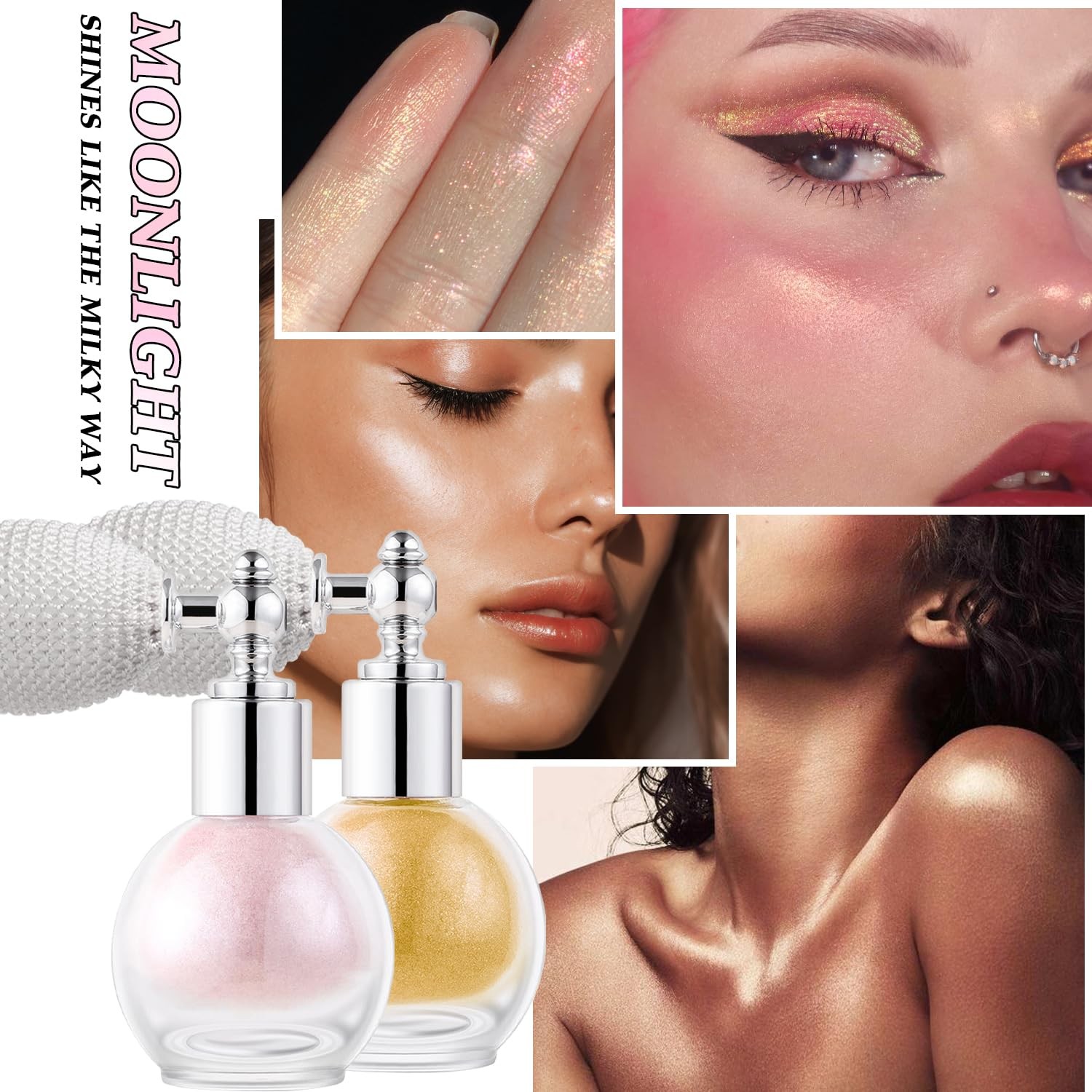 Hair and Body Glitter Spray, Holographic Glitter Highlighter Powder, Face Bod…
