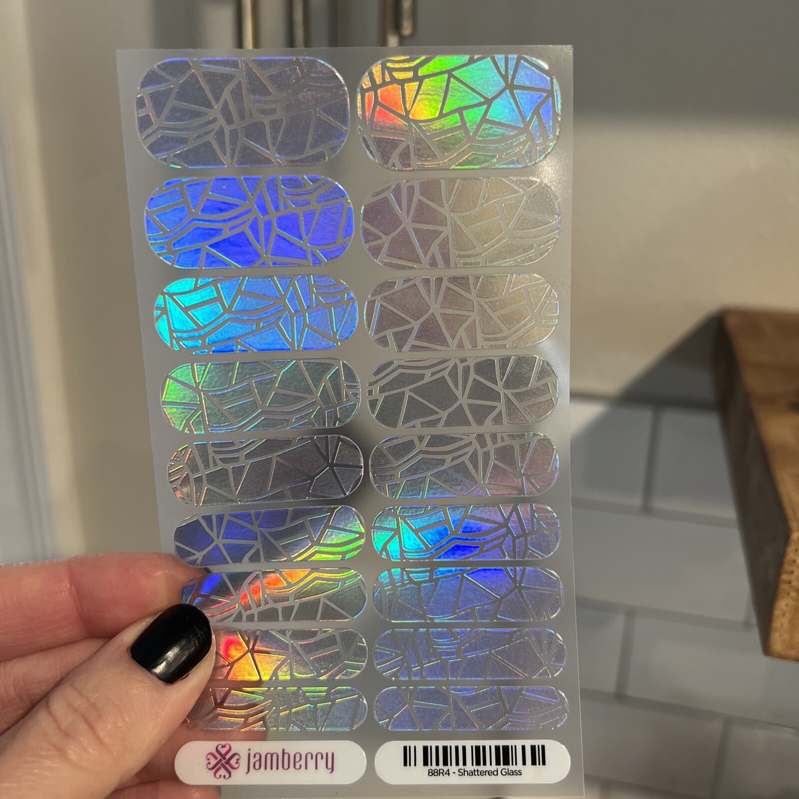 Jamberry Nail Wraps Full Sheet – Shattered Glass 88R4, Color Shifting Metallic