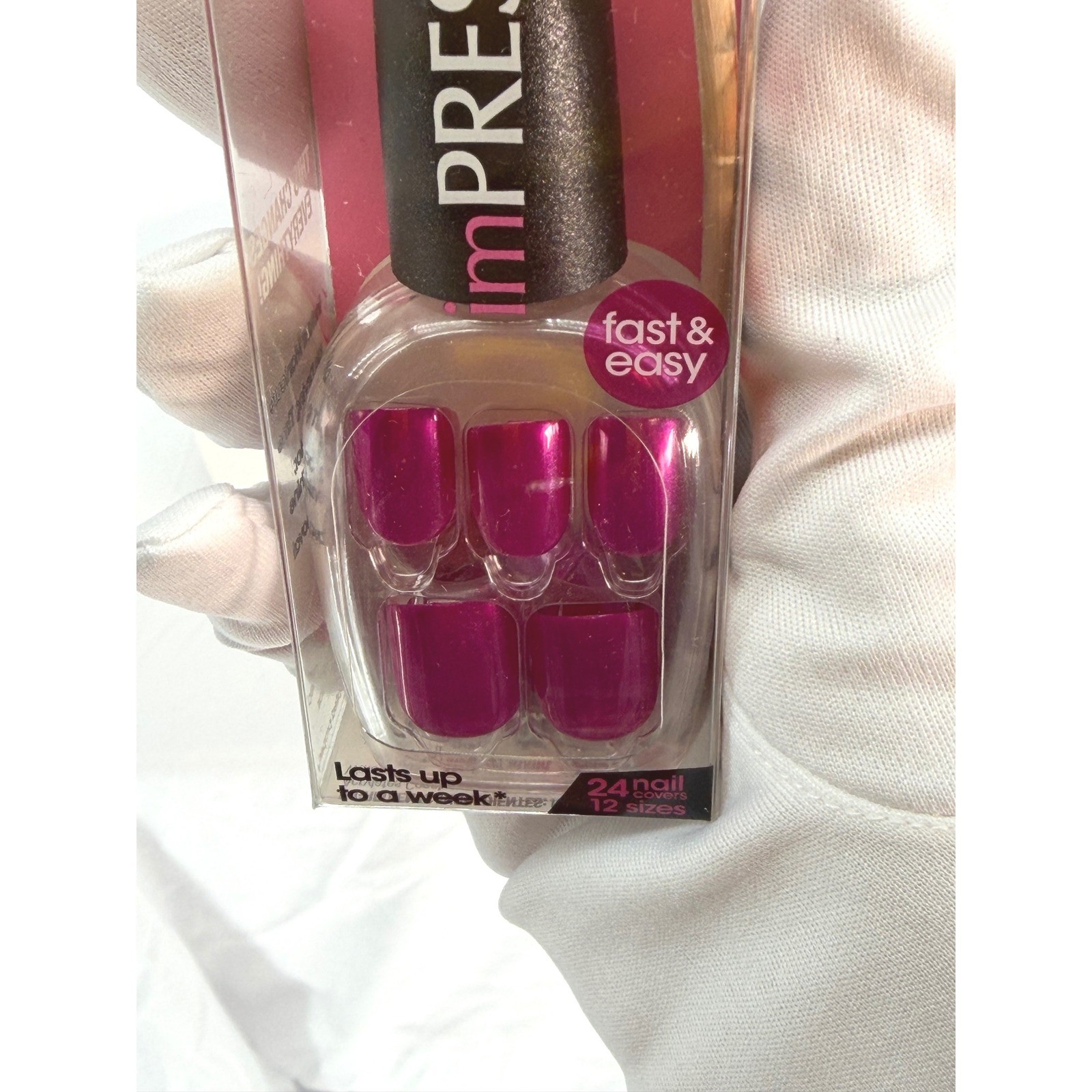 imPRESS Press On Manicure Nails New Pink Metallic 24 Count 12 Girlhoodcore 93-47
