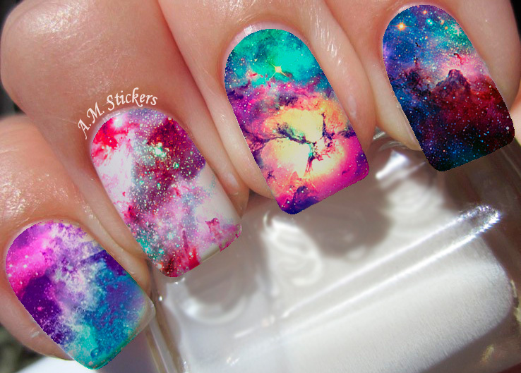 Galaxy Nail Art Stickers Transfers Decals Set of 22 – A1011