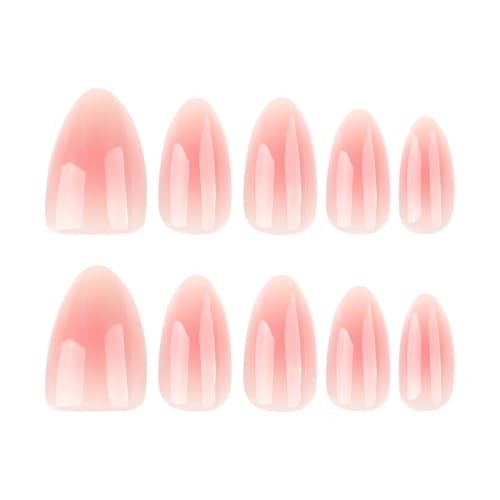 Pink Aura Press on Nails Short Almond Fake Nails Cute False Style-A Style-21