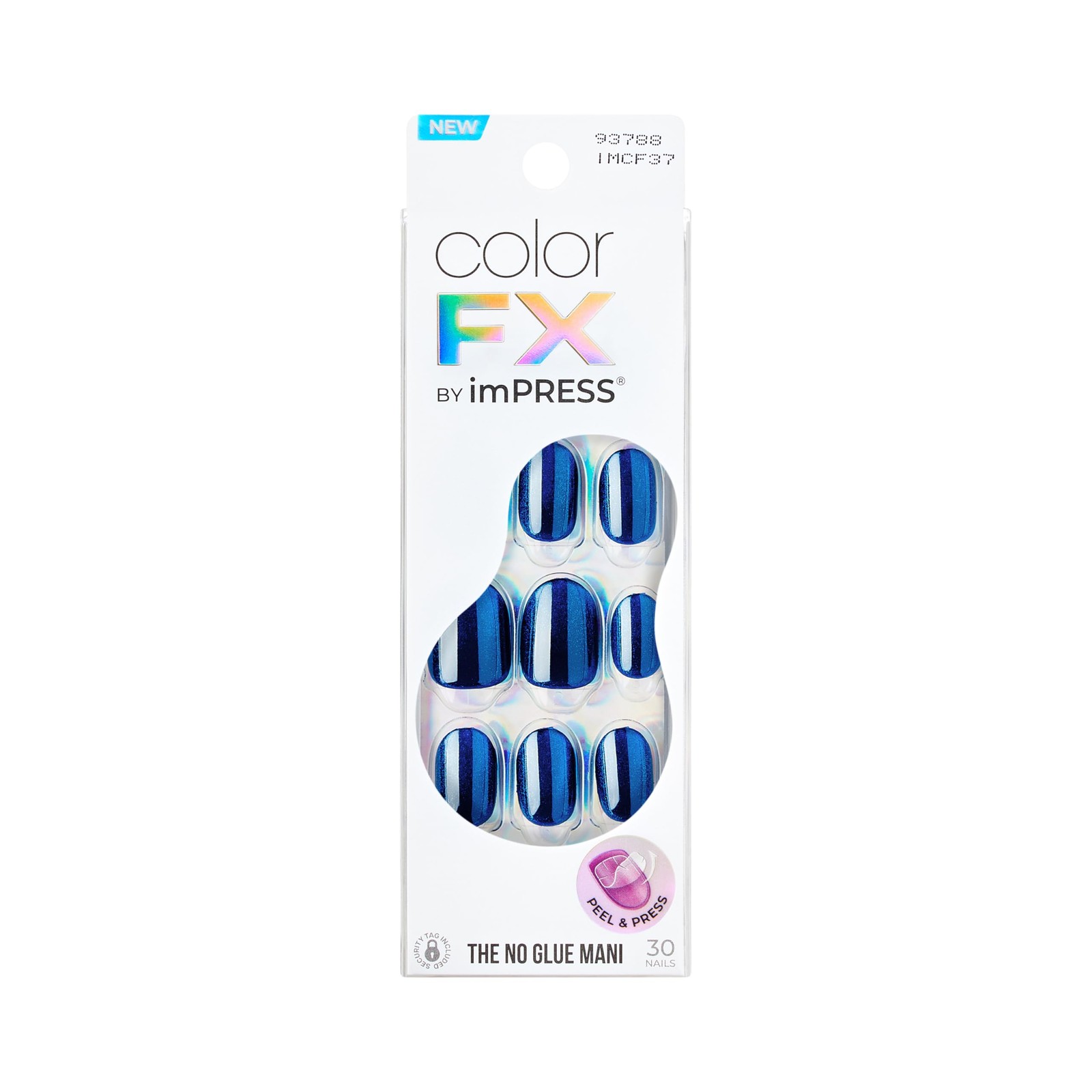 KISS colorFX by Press On Nails , ‘Reconnect’, Solid Blue with Pearlescent Fin…