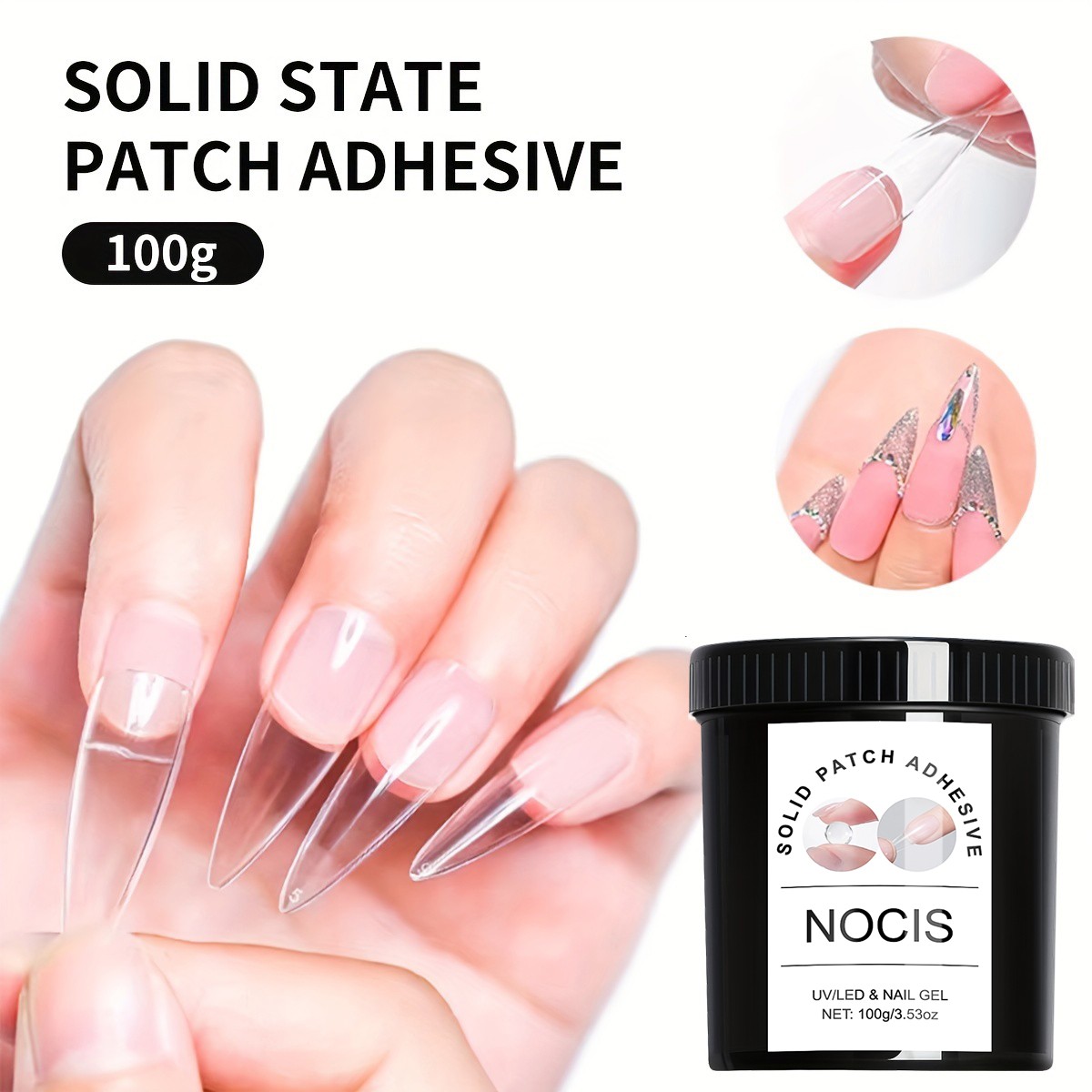 NOCIS 100g Solid Patch Adhesive Gel Nail Extension Glue Long-Lasting No Damage