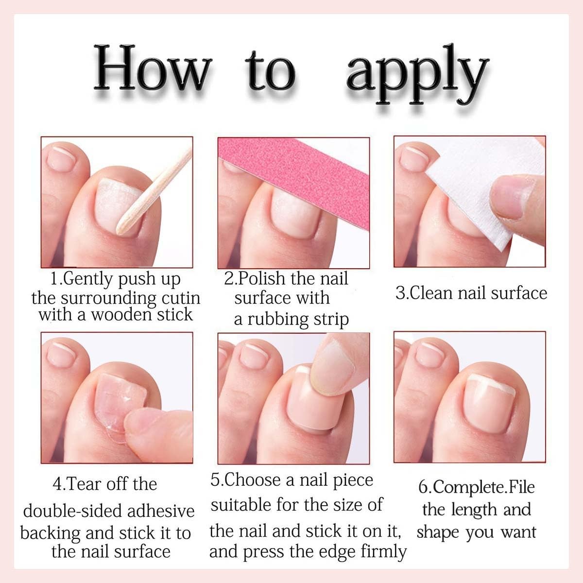 Nude Toenail Tips with Gold French Line, Short Square Press on Toenails, Gold…