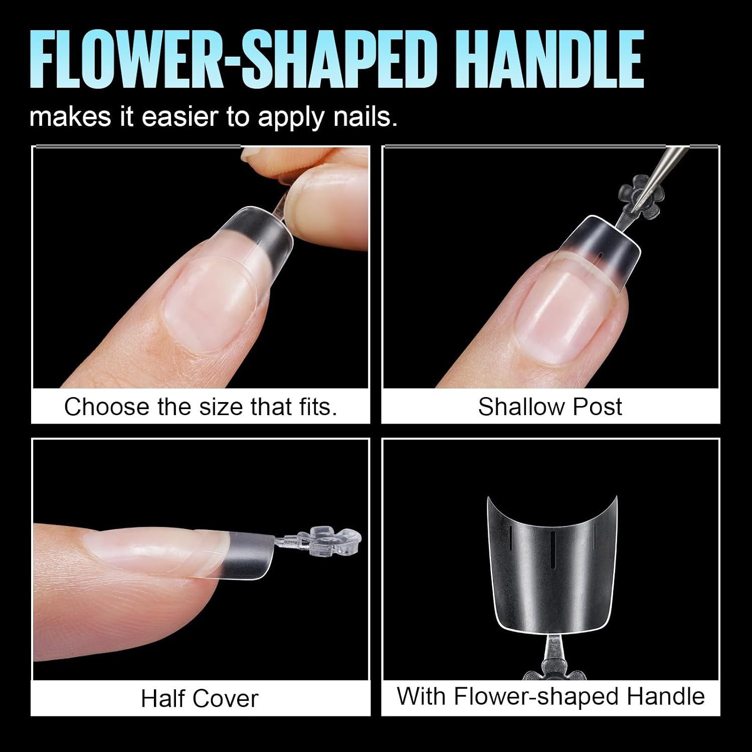 Short Squoval Nail Tips, 510Pcs Acrylic Nails Tips Full Matte, 12 Sizes No C Cur