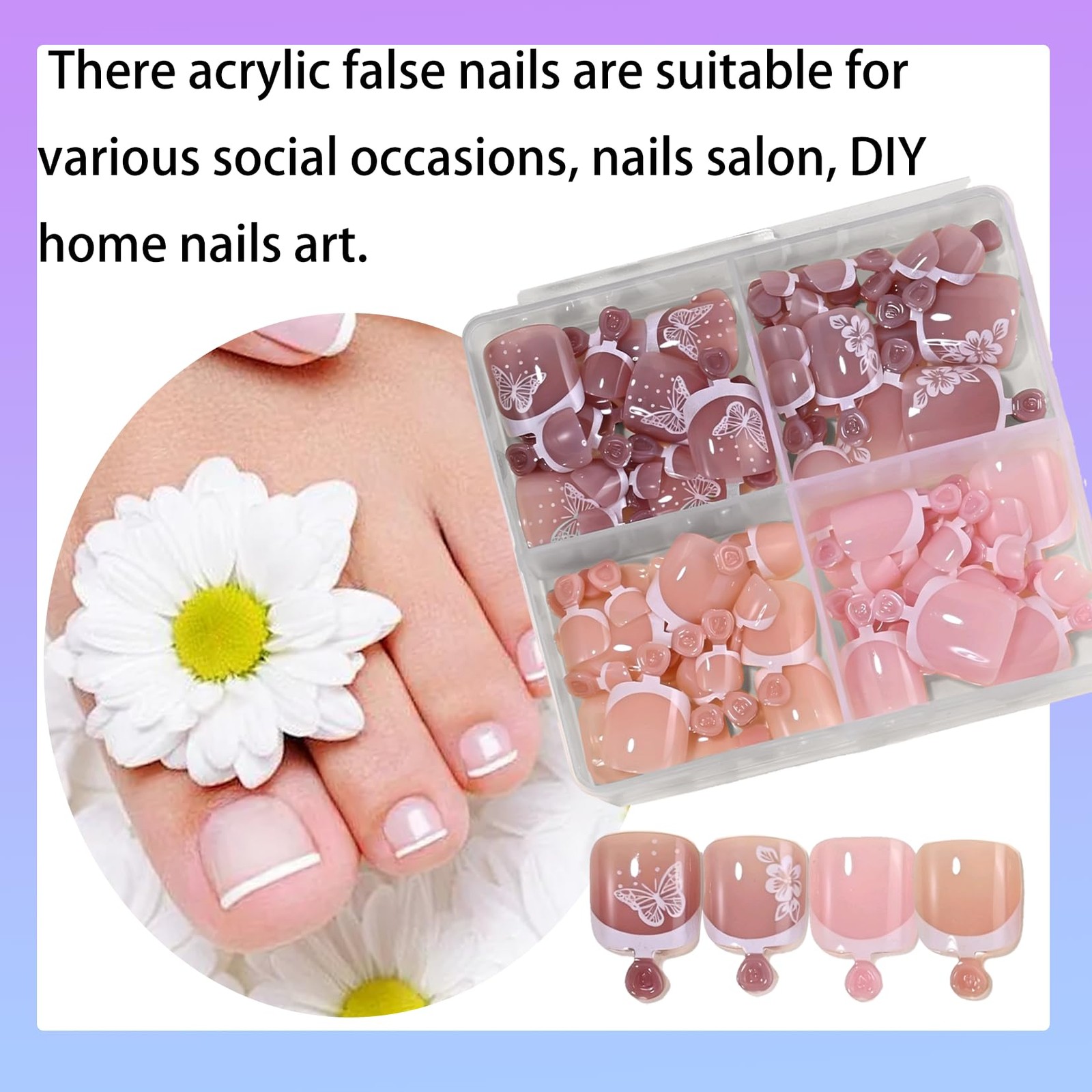 TOGZOM French Tip Toenails Short Style-4