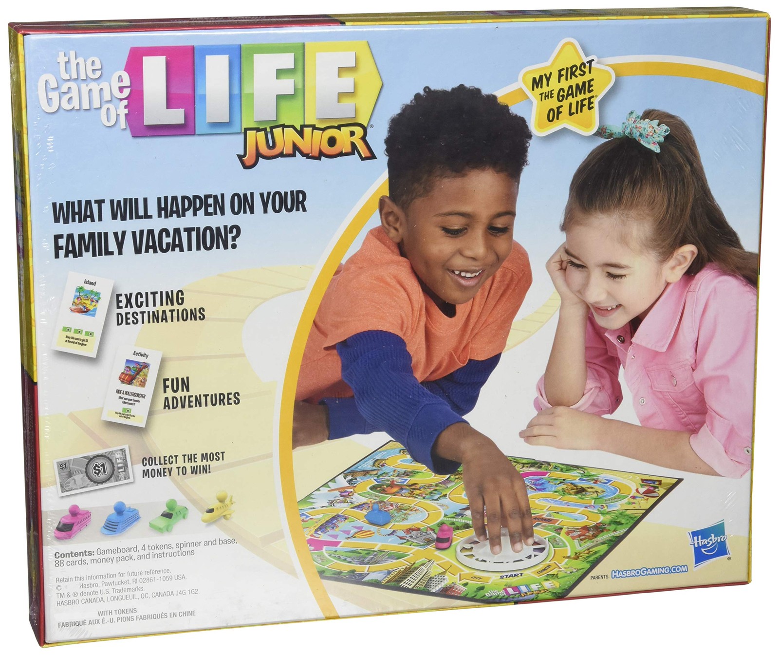 Hasbro Gaming The 0.875 ft x 1.094 x 0.136 ft, Blue, Pink, Yellow, Green