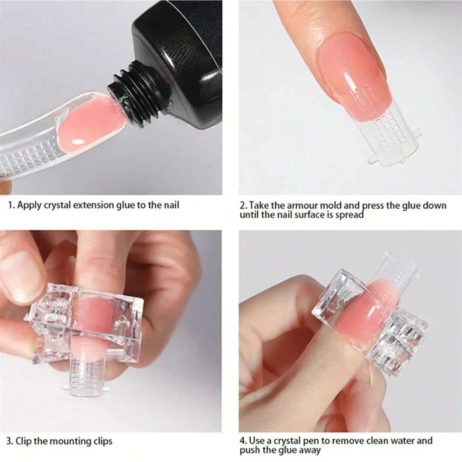 Nail Tip Clamps for Polygel Extension Nail Fixing Quick Building Clip Fingernail