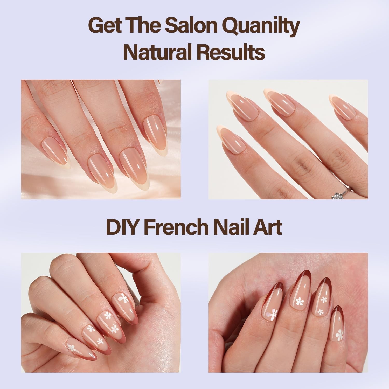 XBASICTIPS French Tip Press On Nails, 150Pcs French Gel Nail Tips Medium Almo…
