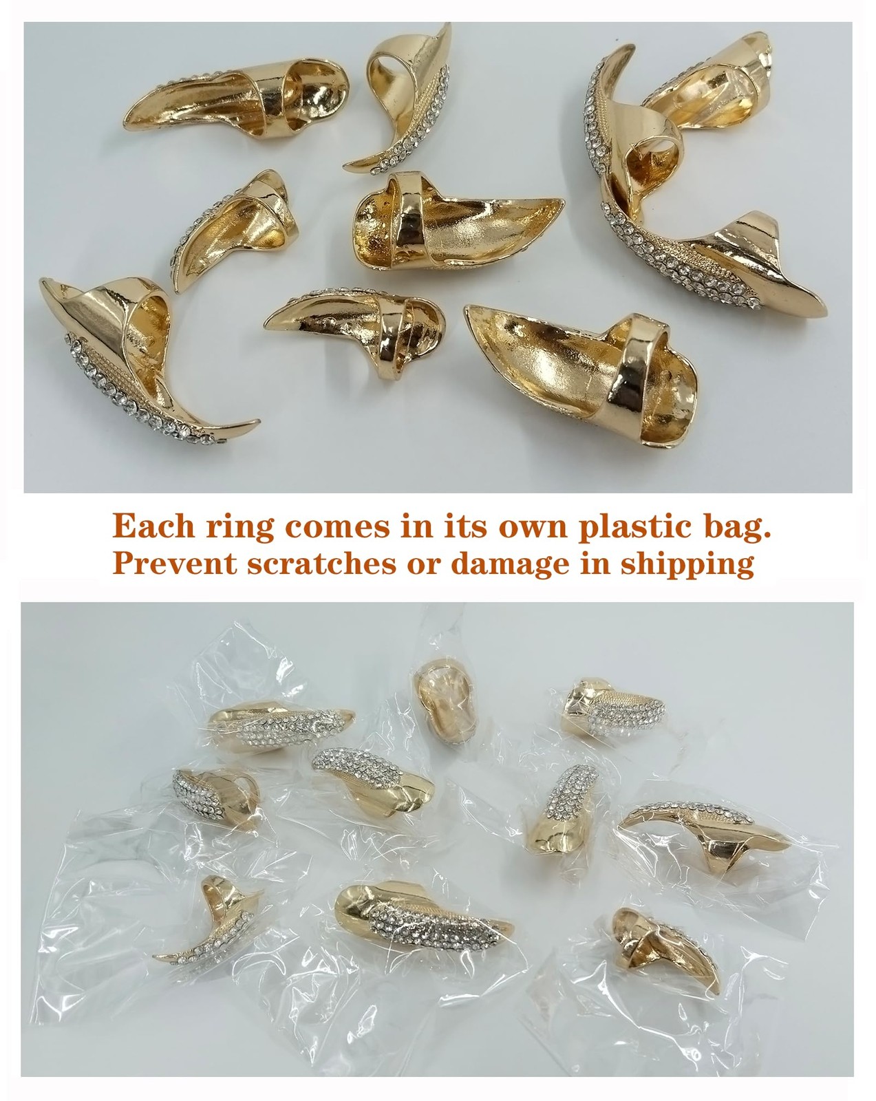 10 Pcs Halloween Costume Fake Finger Claws – Gothic Punk Cosplay Nail Rings -…