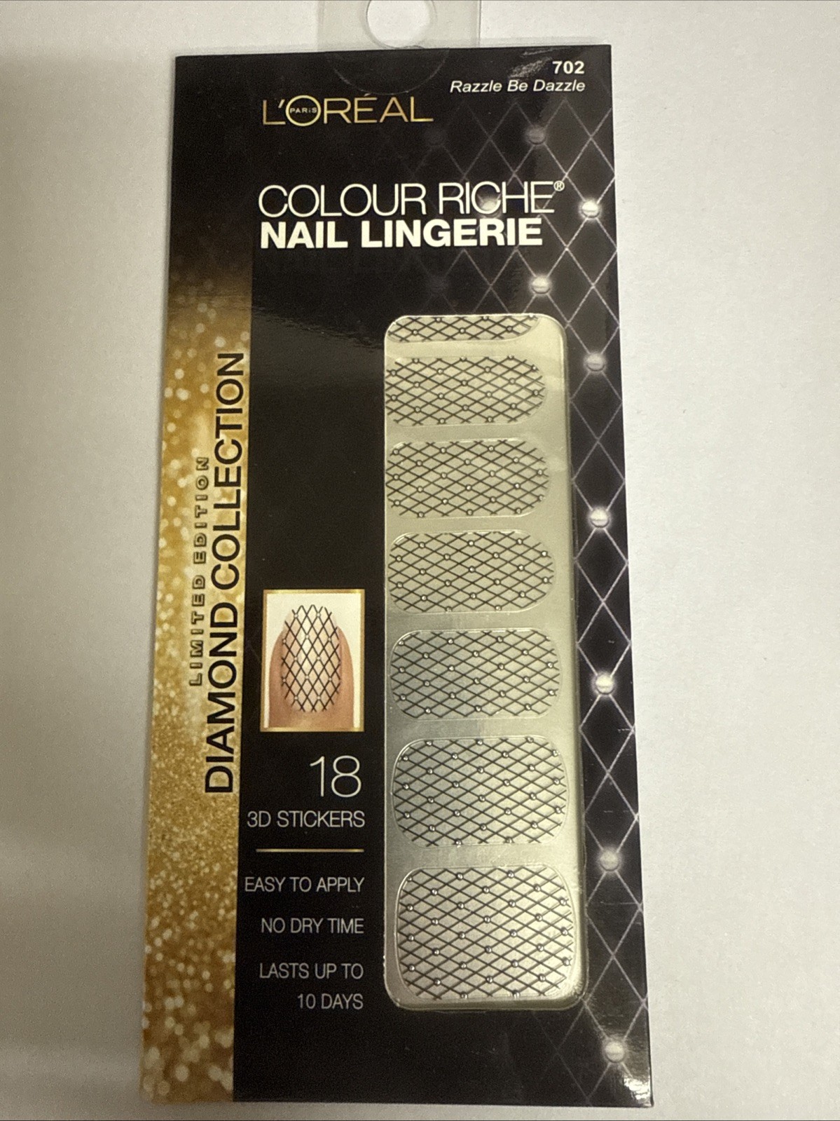 L’Oreal Colour Riche Diamond Nail Lingerie 702 *RAZZLE BE DAZZLE* Fishnet Glam