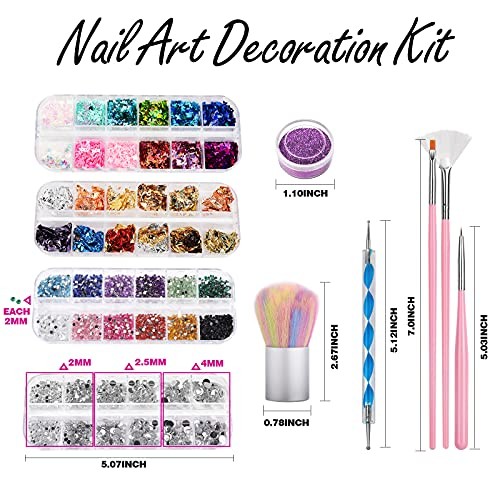 Nail Art Kit, Nail Art Brushes Set, Nail Design Kit Dotting Tools, Fine A-Pink
