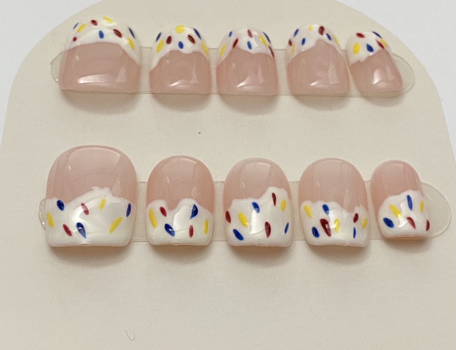 Sprinkle Cupcake Custom Nails Handmade press on nails-10 pcs-Medium