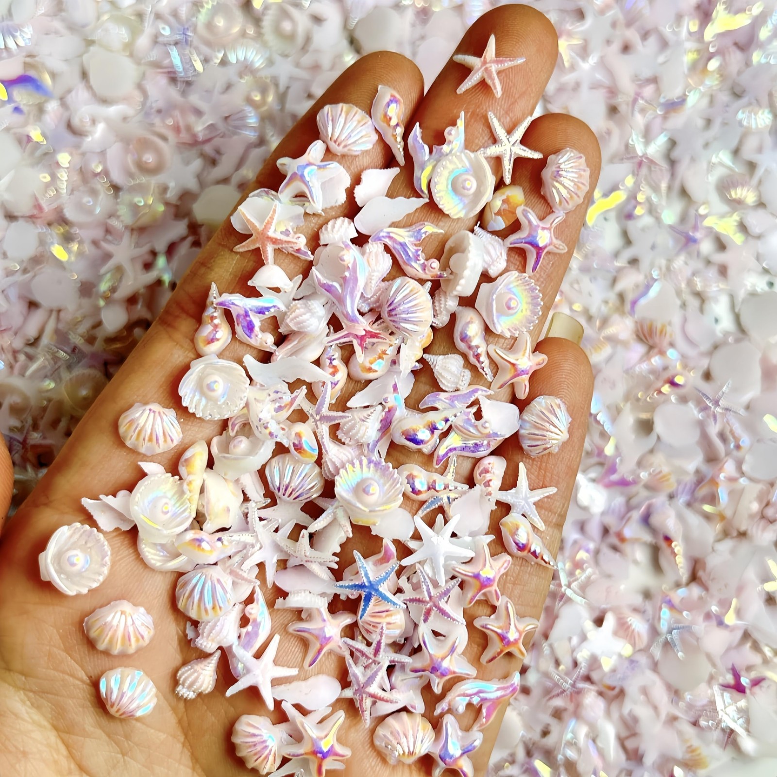 Tephrent purple summer beach nail charms