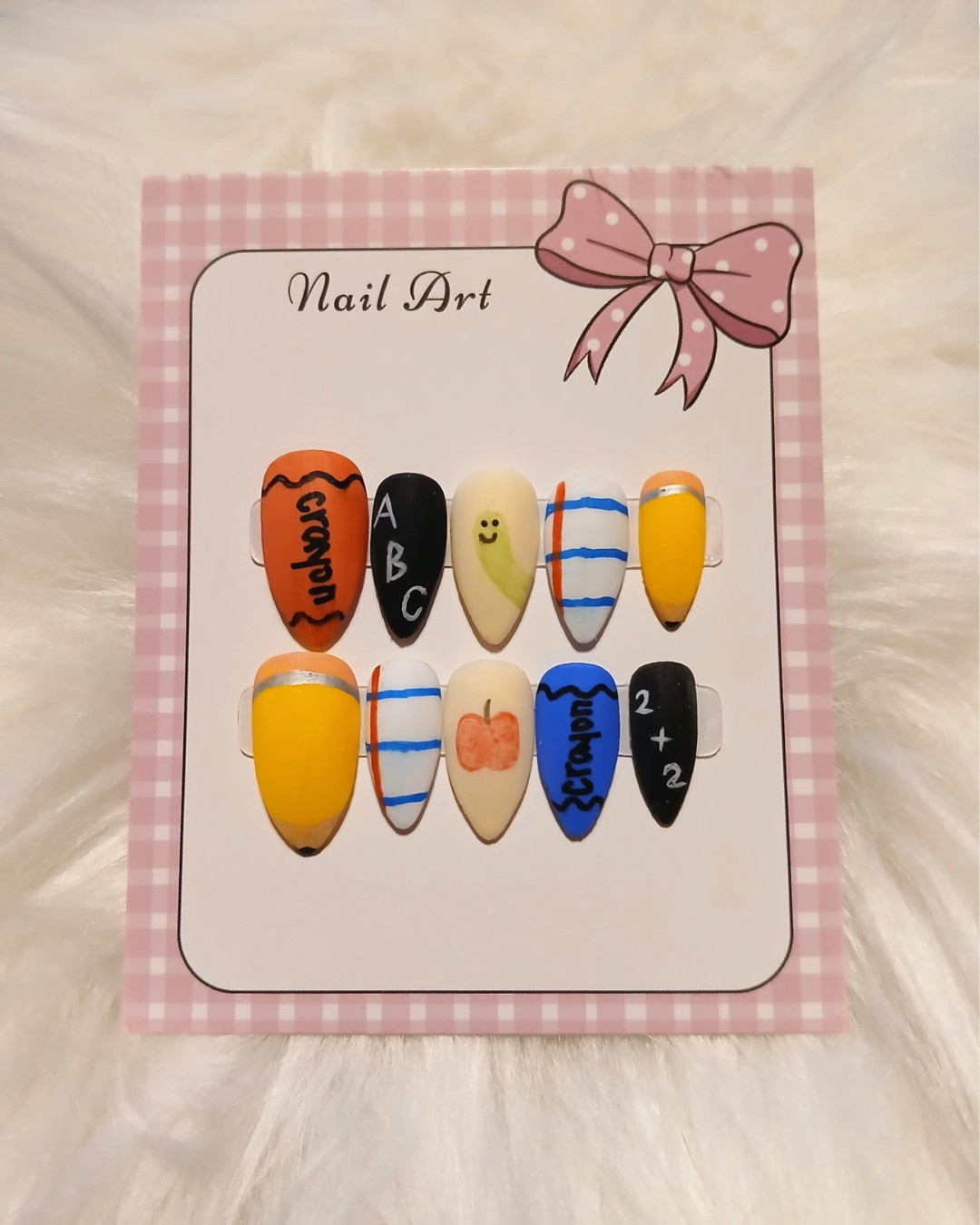 Pretty In Pink Custom Press On Nails – Back to School