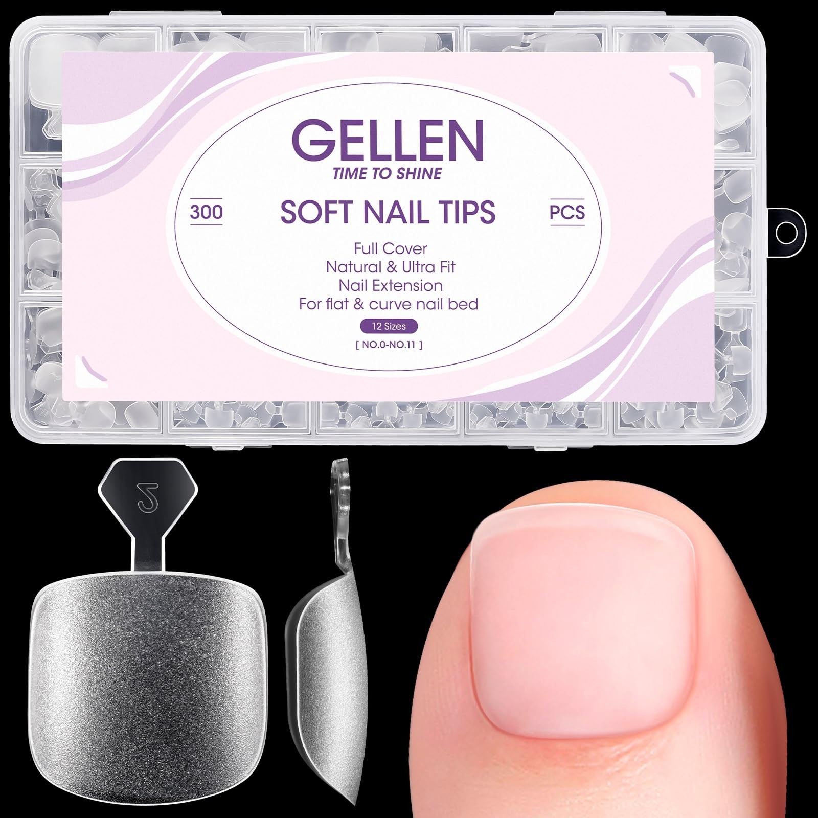 Press On Toenails 300PCS Short Square Toe Nail Tips Full Cover Matte Soft Gel…