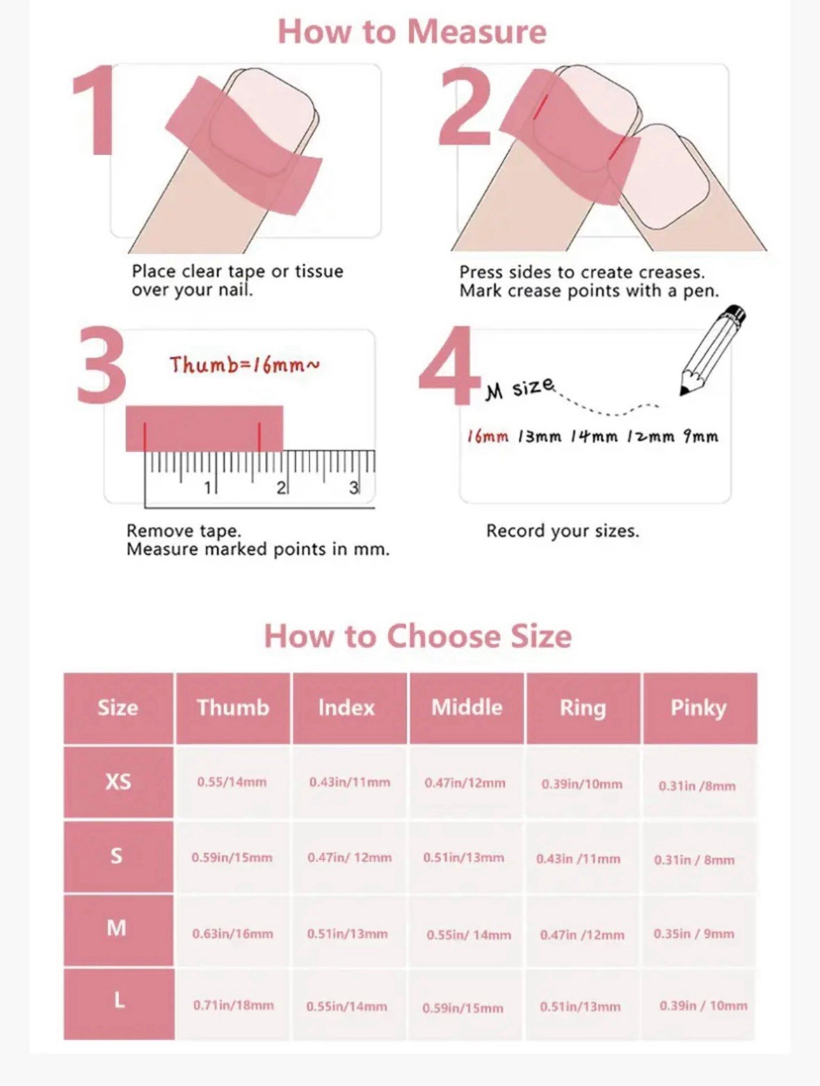 Press-on Nails Medium Size Bundle – 5 Sets of press on nails short length