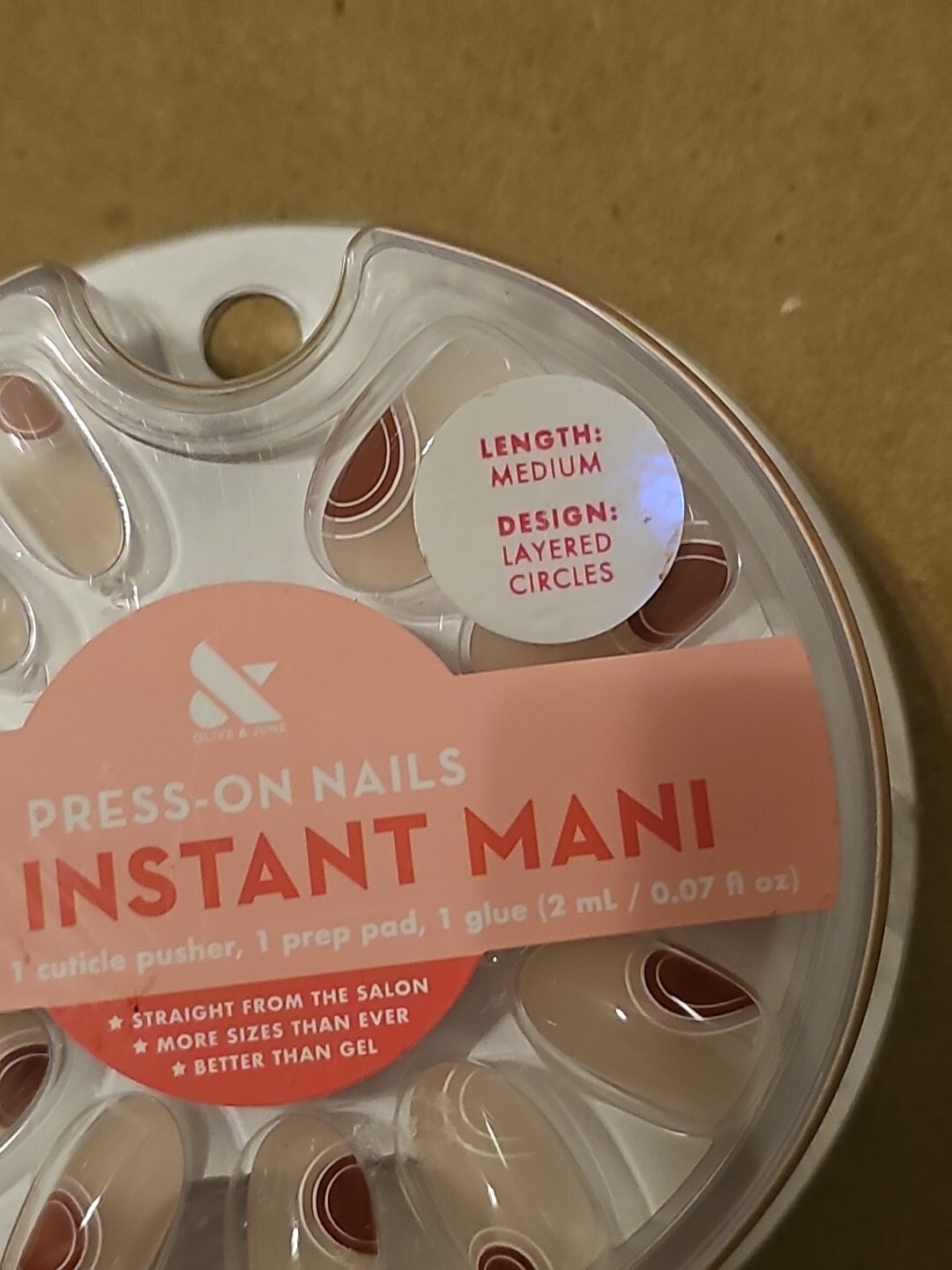 Instant Mani Short And Medium Length Layered Circles Press On Nails 42 Ct x 2
