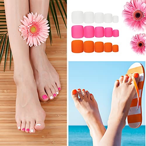 Maitys 336 Pieces 12 Sets Toenail Press on Fake Toe Nails Short Fresh Colors