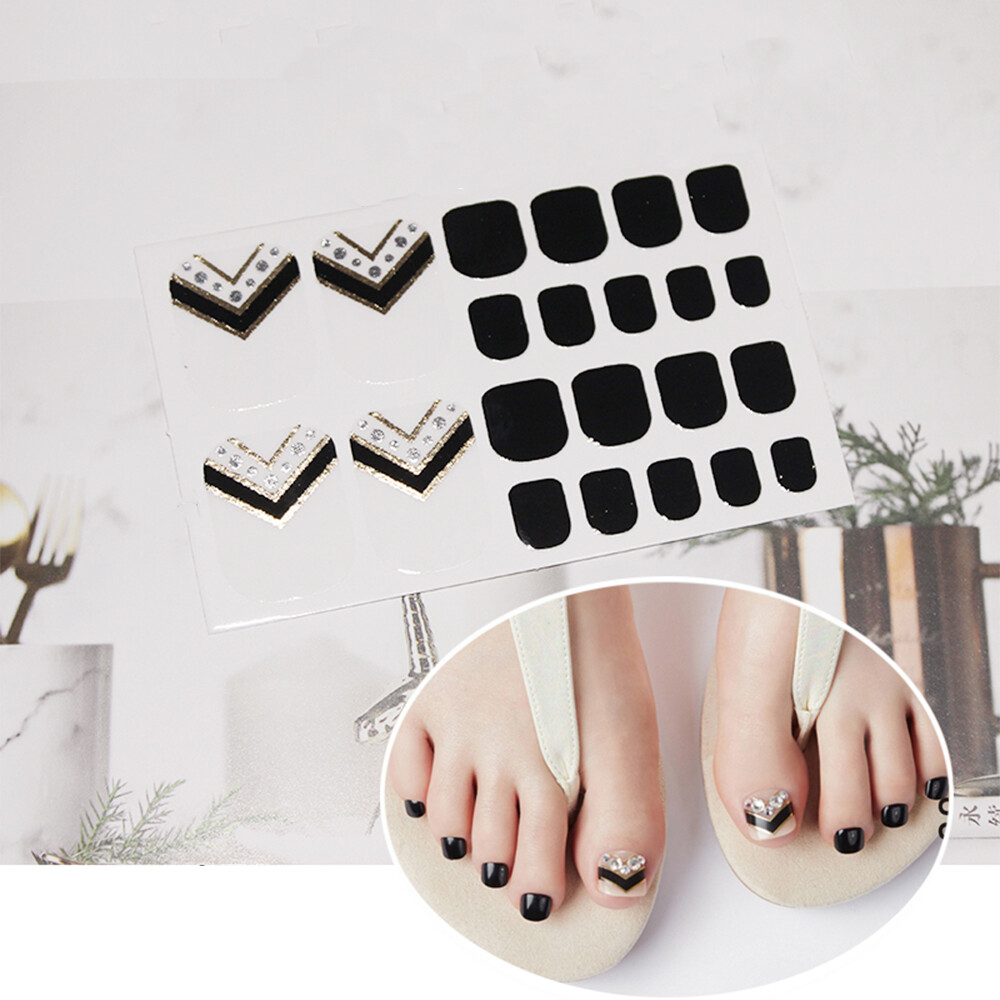 Full Size Nail Wraps Stickers Polish Toe Manicure Art Self Stick Decor 3D Decals