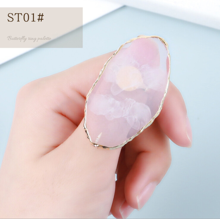 Resin Nail Art Ring Palette Manicure Tool Polish UV Gel Holder Display Tool DIY