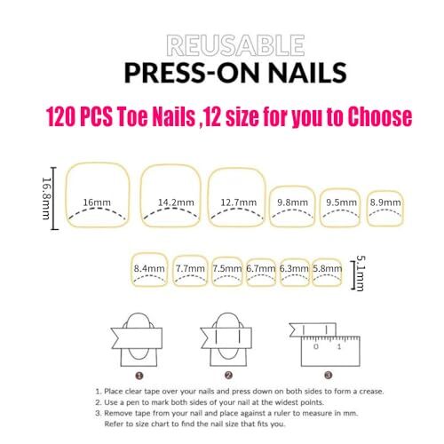 Toe Nail Tips – Short French Square Wearable Toenails French Nude Toe nail tips