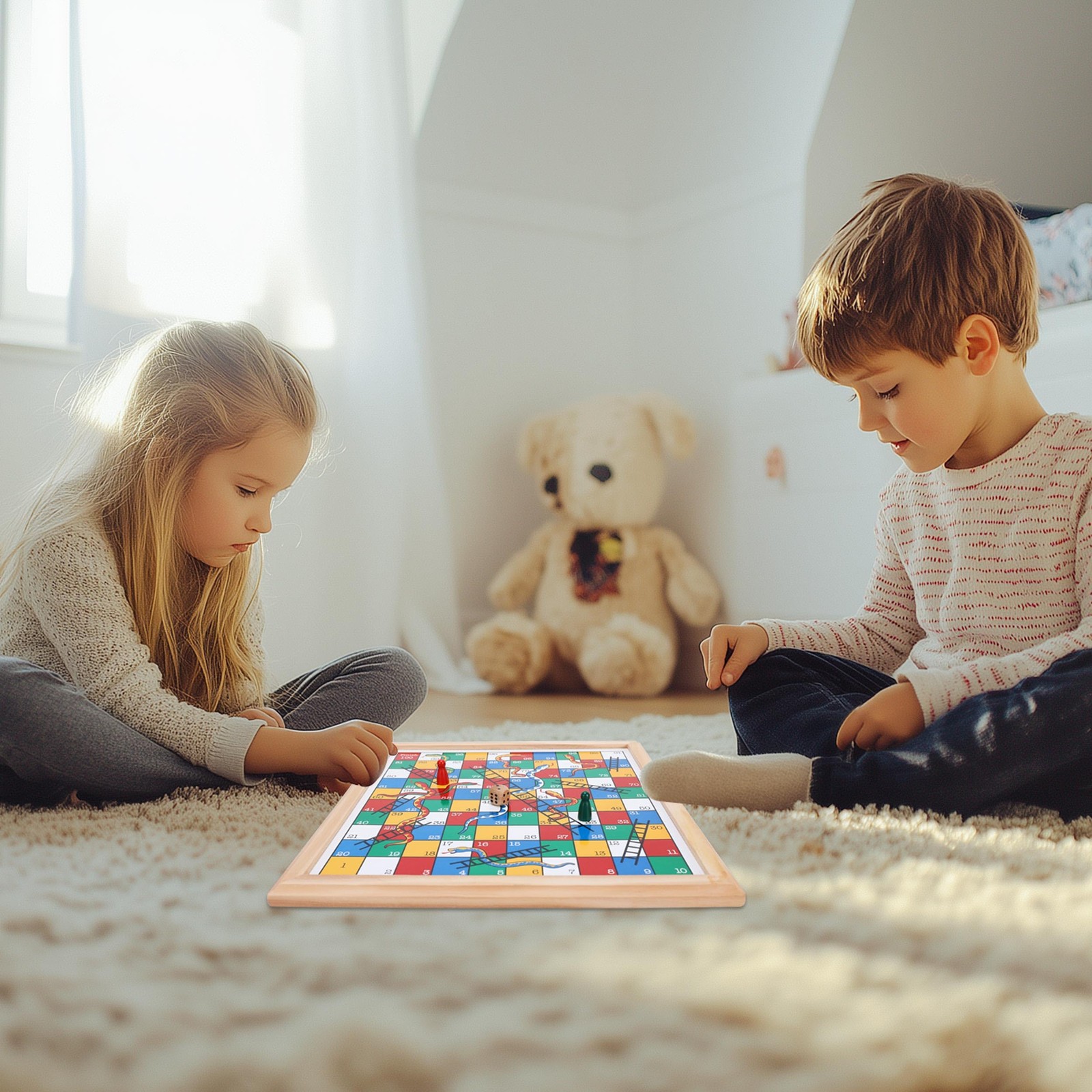 Gothink Wooden Snakes and Ladders Game – 13 Inch 13-Inch,